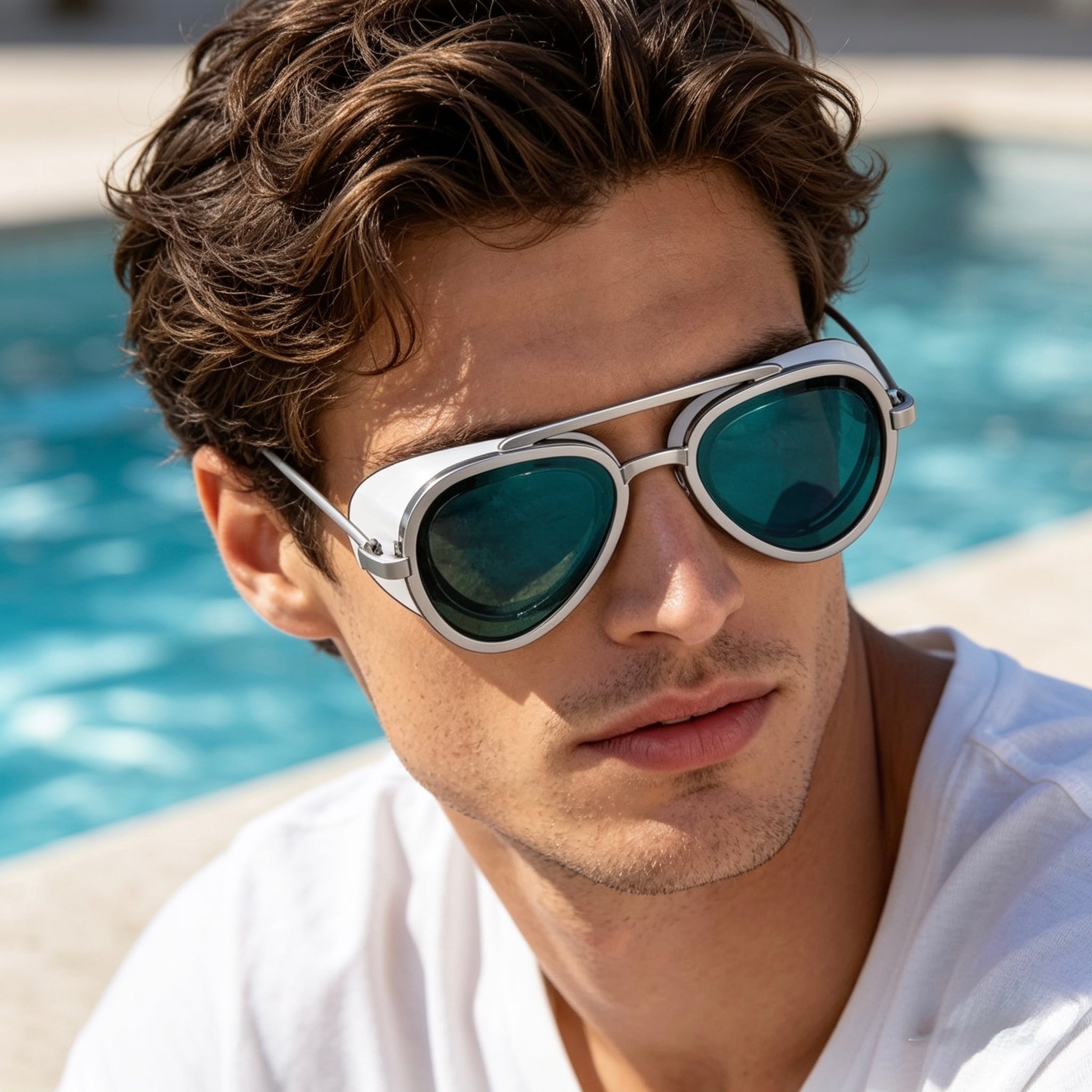 Aviator Style Swimming Goggles – Retro Sunglass Look, Premium Quality