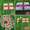 England flag World Cup bundle 2x large flags 1x bunting with 20 flags 2x car flags 10x hand held flags