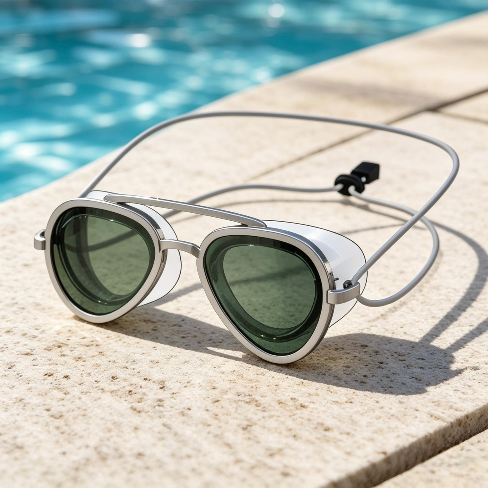 Aviator Style Swimming Goggles – Retro Sunglass Look, Premium Quality