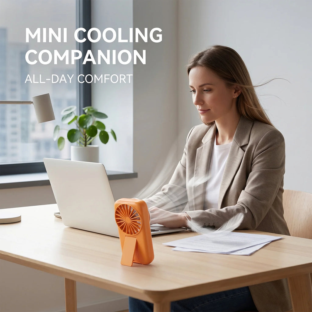 Ultra-Compact Handheld Fan 100-Level Wind Speed Adjustment Real-time Digital Display Type-C Charging High Volume Airflow Portable Mini Desk Fan for Home Office Travel