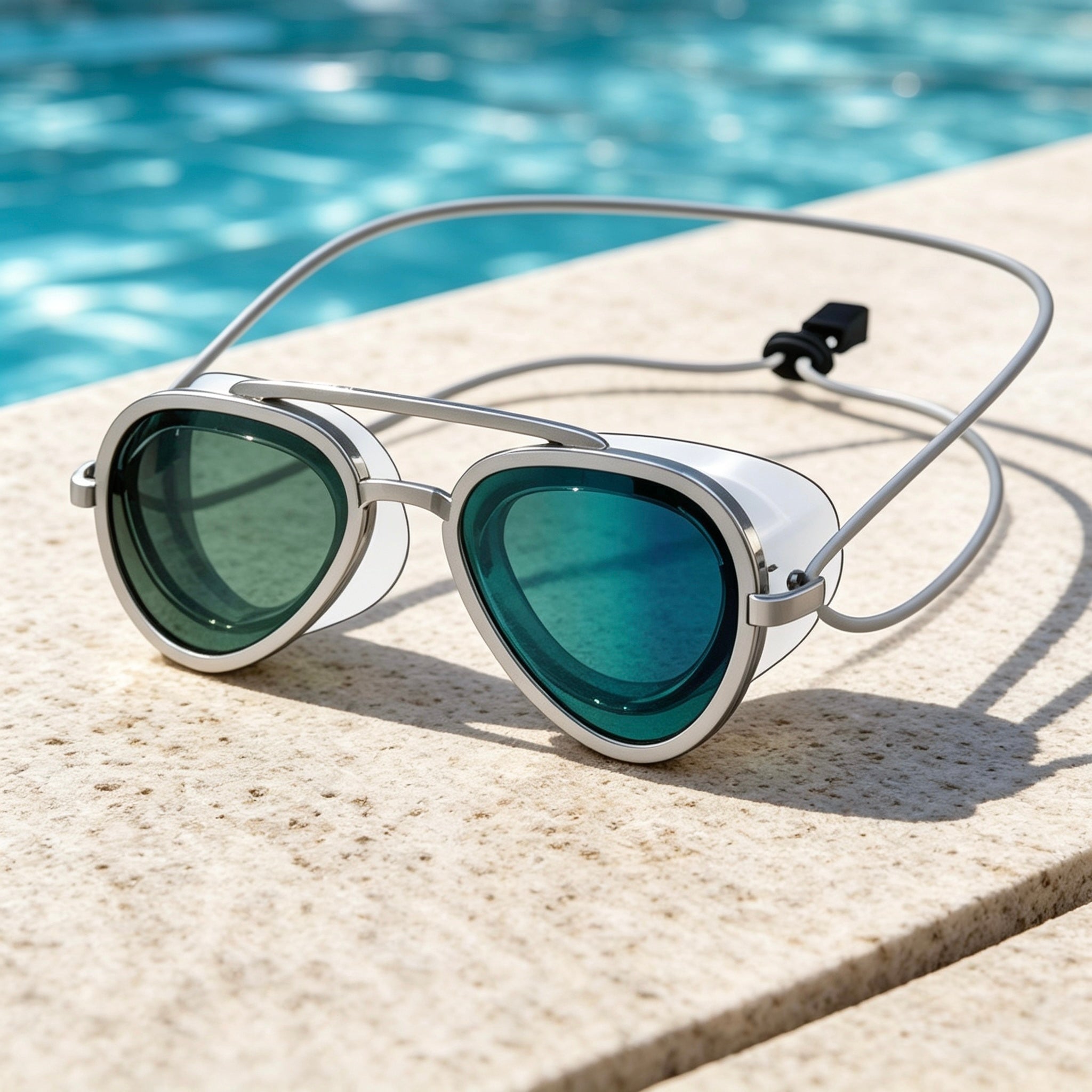 Aviator Style Swimming Goggles – Retro Sunglass Look, Premium Quality