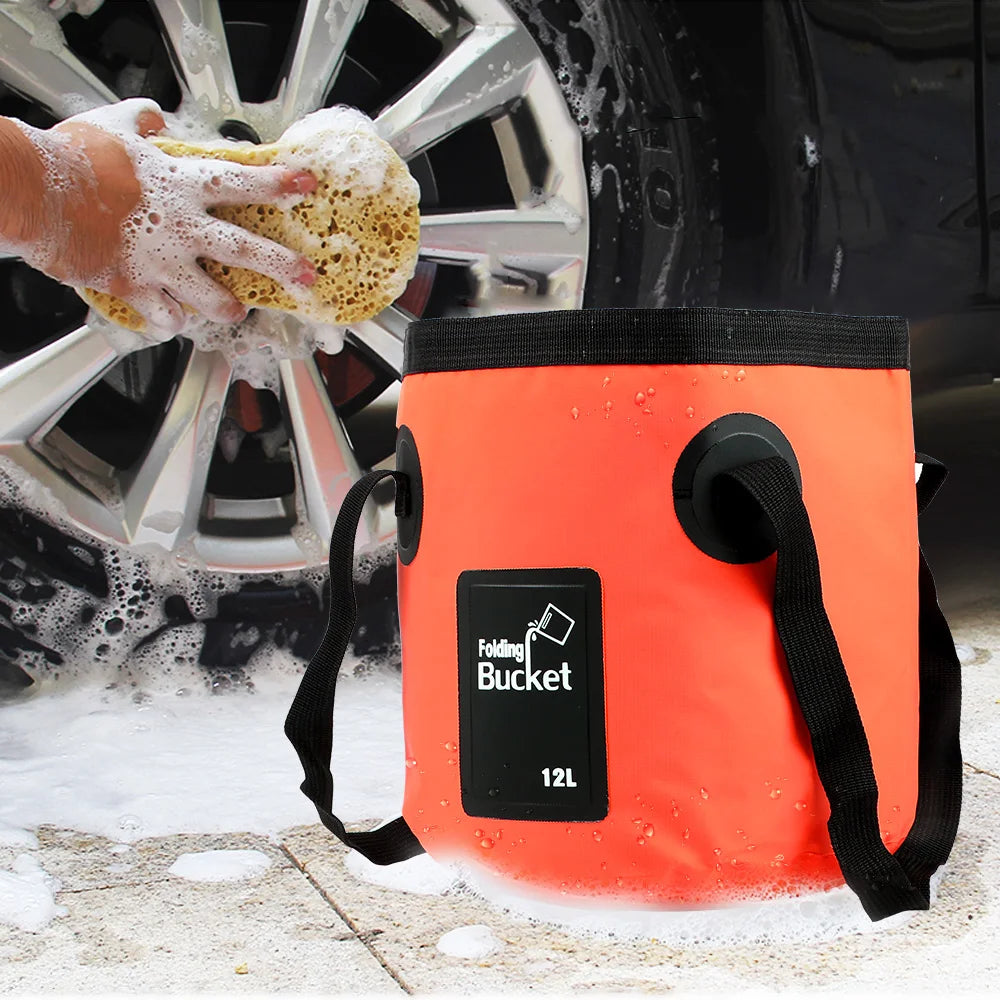 Portable Foldable Water Bucket Multifunction Plumbing Drain Folding Bucket 12L