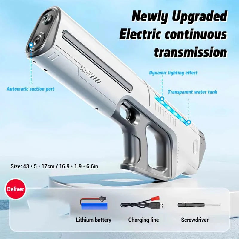 Electric Water Gun for Adults & Kids – Automatic Squirt Blaster Summer Outdoor Toy