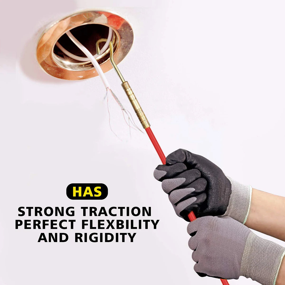 10pcs 4mm x 33cm Push Pull Rod Fish Tape Holder & Connectors Fiberglass Wire Cable Running Rods Electrical Access Kit