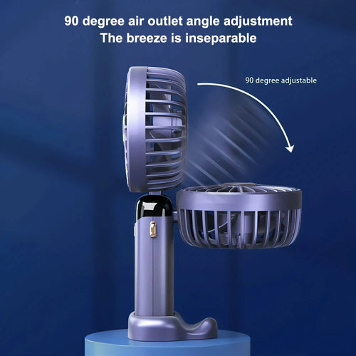 3-in-1 10000mAh Foldable USB Fan with Phone Holder - Portable Handheld & Desk Cooler w/ 360° Cooling