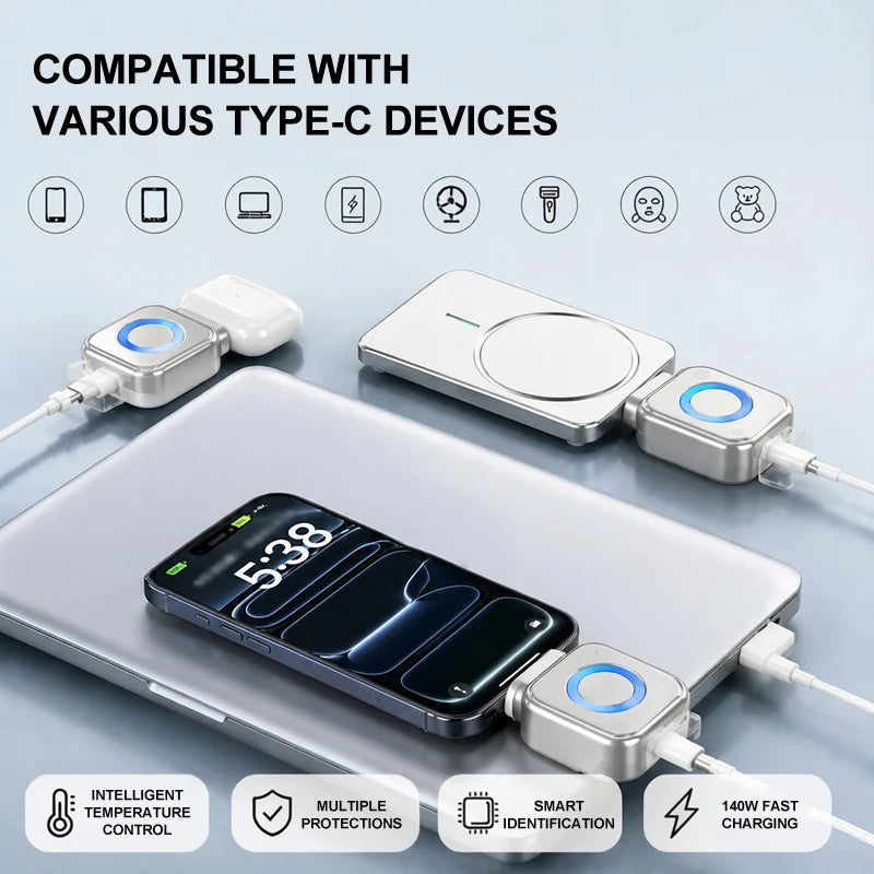 KEBIDUMEI 140W Fast Charging Data Cable Automatic Power-Off Anti-Overcharge Protection for Safe Charging Full-Capacity Separator