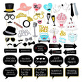 2Set (52pcs/Set) Photo Booth Props Birthday Wedding Hen Party Selfie Photography Favor Decor