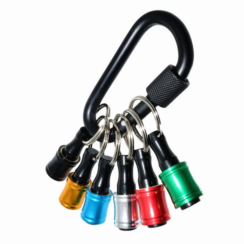 6pcs/Set 1/4" Hexagonal Shank Screwdriver Head Holder Extension Rod Key Chain Adapter Drill Bit Quick Replacement Portable Hand-