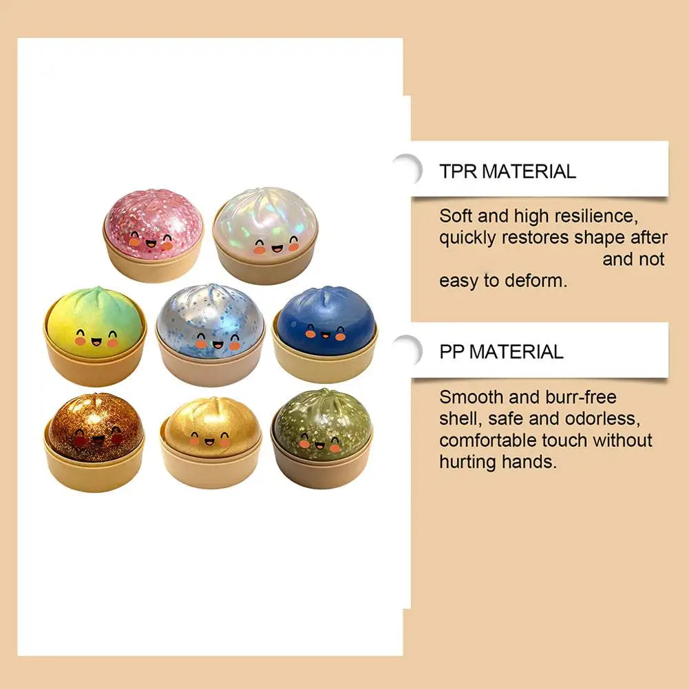 Glitter Dumpling Squeezable Toys Squishy Colorful Glitter Anti Stress Relieve Stress For Children Adults Stress-relieving Toy
