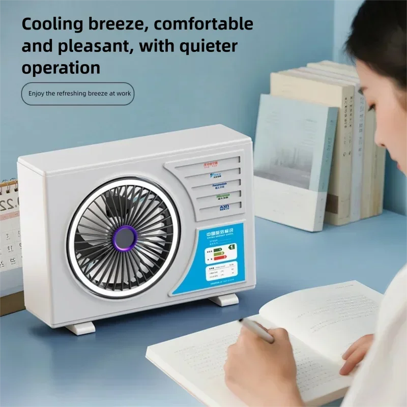 mini air conditioner Folding Electric Fan Student Desktop Folding Light Cooling Fan Outdoor Camping Wall Hanging USB Charging Portable Ceiling Fan