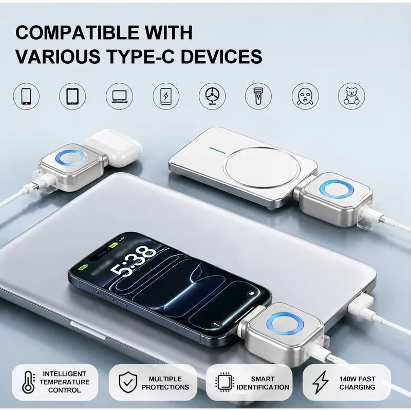 KEBIDUMEI 140W Fast Charging Data Cable Automatic Power-Off Anti-Overcharge Protection for Safe Charging Full-Capacity Separator