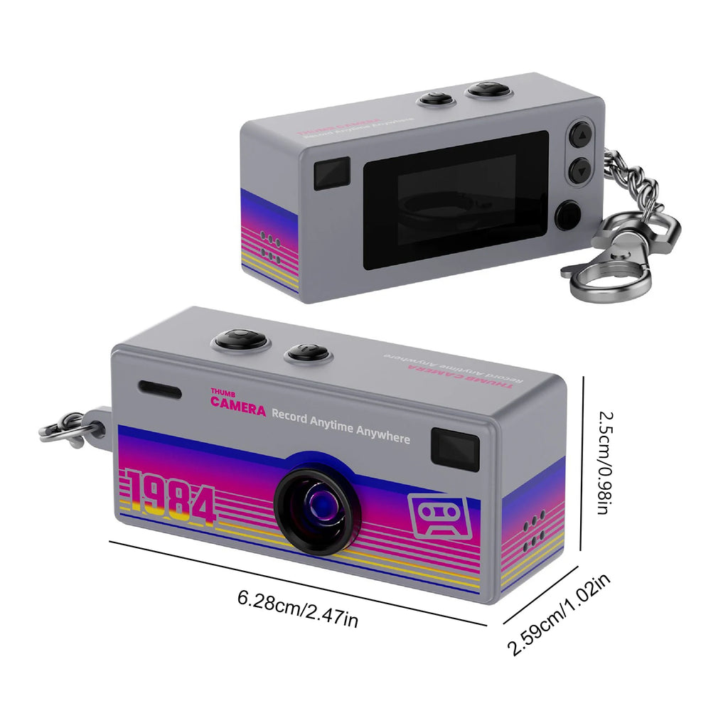 1080P Thumb Keychain Camera HD Video Recorder Wide-Angle Lens  Cam (Gray)