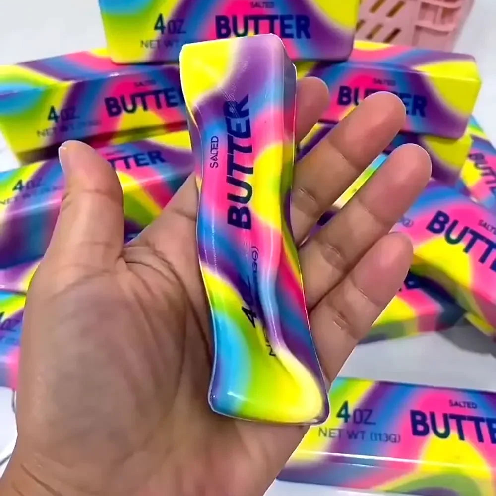 Colorful Squishy Butter Stick Soft Slow Rebound Squeeze Toy Decompression Anxiety Relief Fidget Toy for Adults Kids