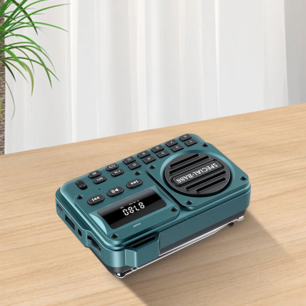 Portable Digital FM Radio with LED Display Digital Radio Recorder BT 5.4 Radio Speaker Gifts for Seniors Elderly