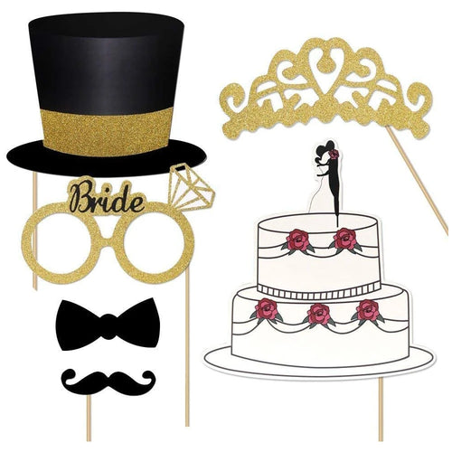 2Set (52pcs/Set) Photo Booth Props Birthday Wedding Hen Party Selfie Photography Favor Decor