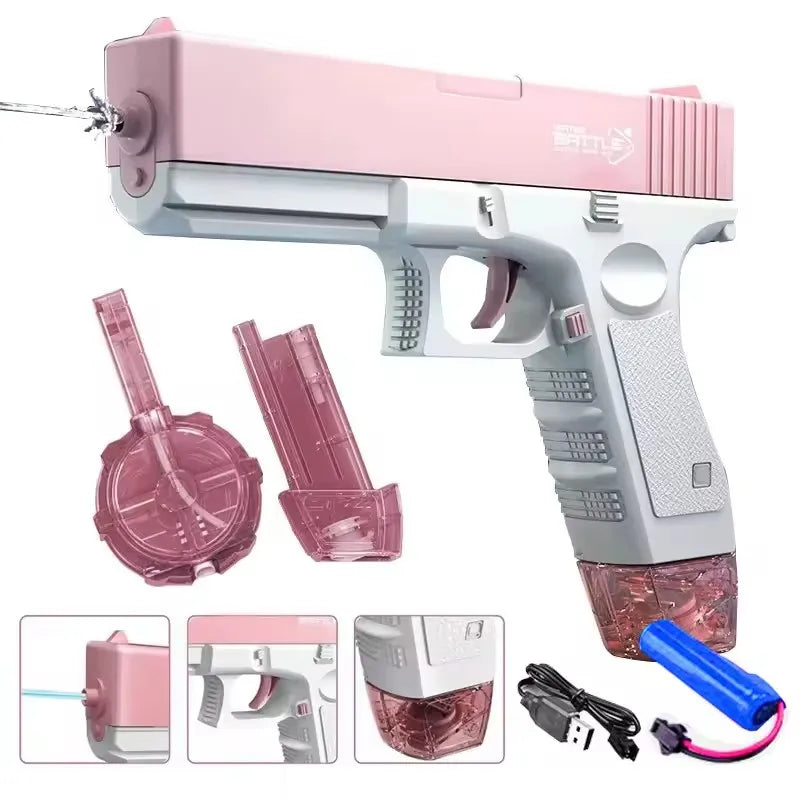 Electric Water Gun for Adults & Kids – Automatic Squirt Blaster Summer Outdoor Toy