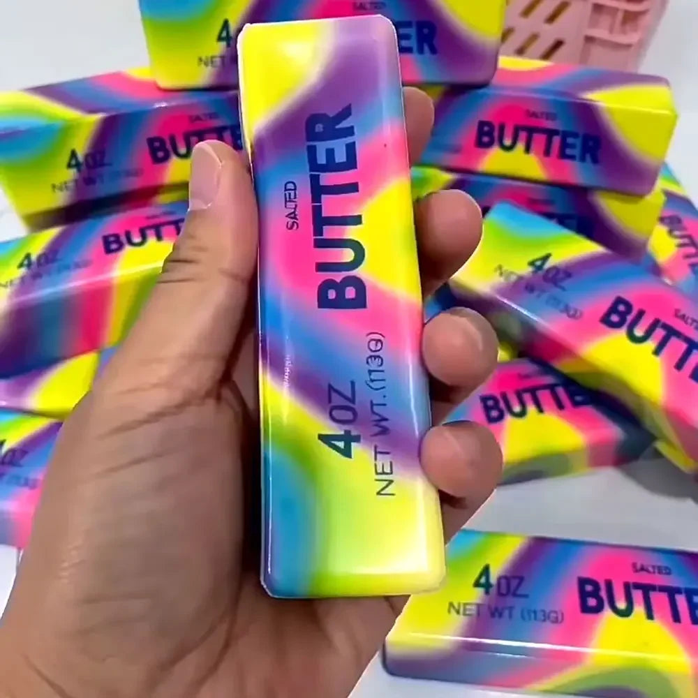 Colorful Squishy Butter Stick Soft Slow Rebound Squeeze Toy Decompression Anxiety Relief Fidget Toy for Adults Kids