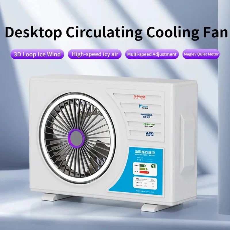 mini air conditioner Folding Electric Fan Student Desktop Folding Light Cooling Fan Outdoor Camping Wall Hanging USB Charging Portable Ceiling Fan