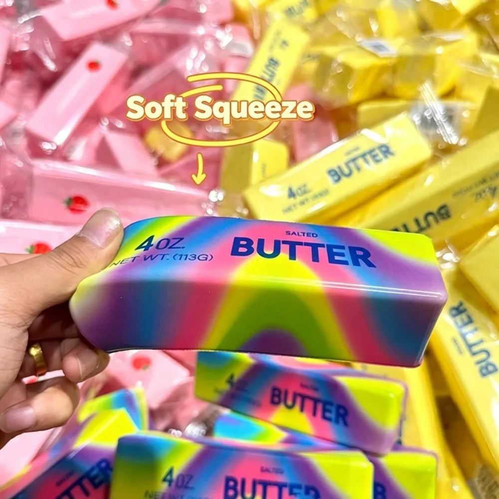 Colorful Squishy Butter Stick Soft Slow Rebound Squeeze Toy Decompression Anxiety Relief Fidget Toy for Adults Kids
