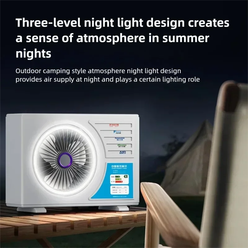 mini air conditioner Folding Electric Fan Student Desktop Folding Light Cooling Fan Outdoor Camping Wall Hanging USB Charging Portable Ceiling Fan