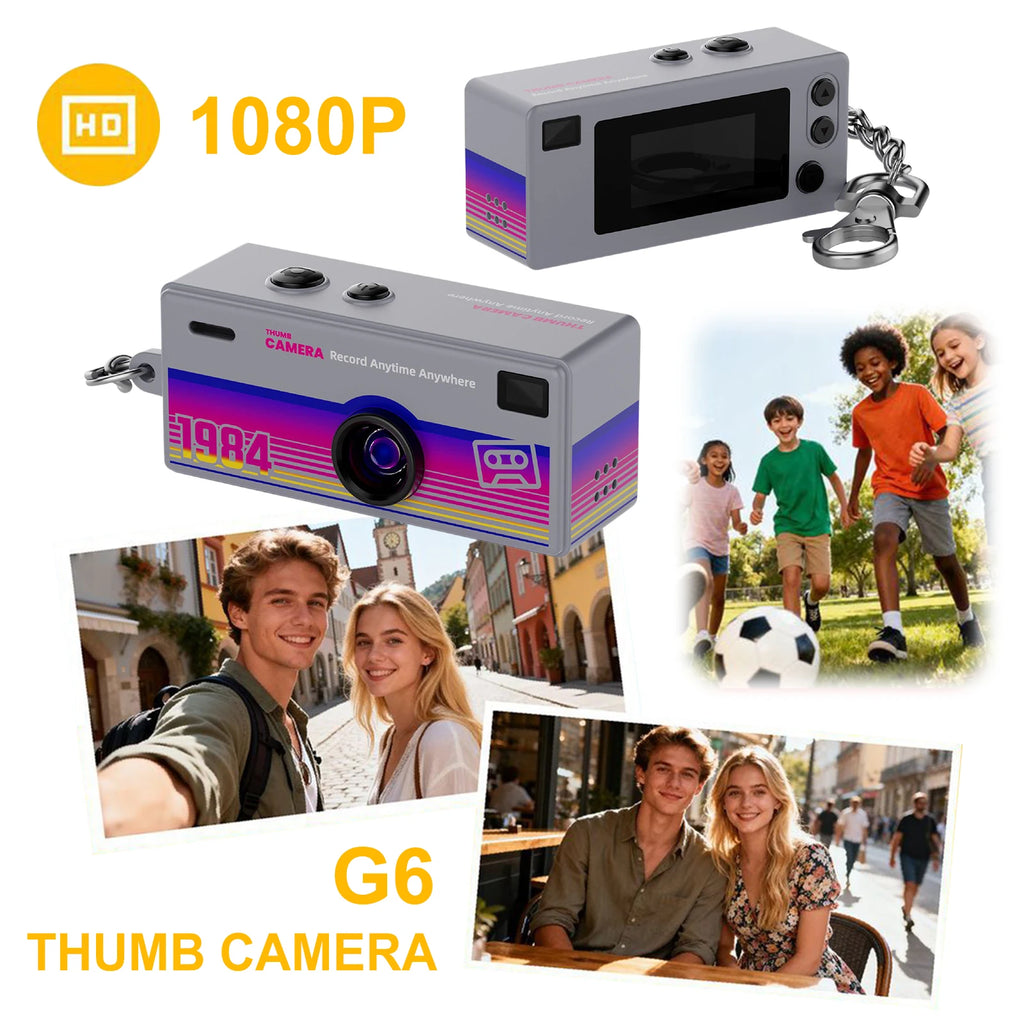 1080P Thumb Keychain Camera HD Video Recorder Wide-Angle Lens  Cam (Gray)