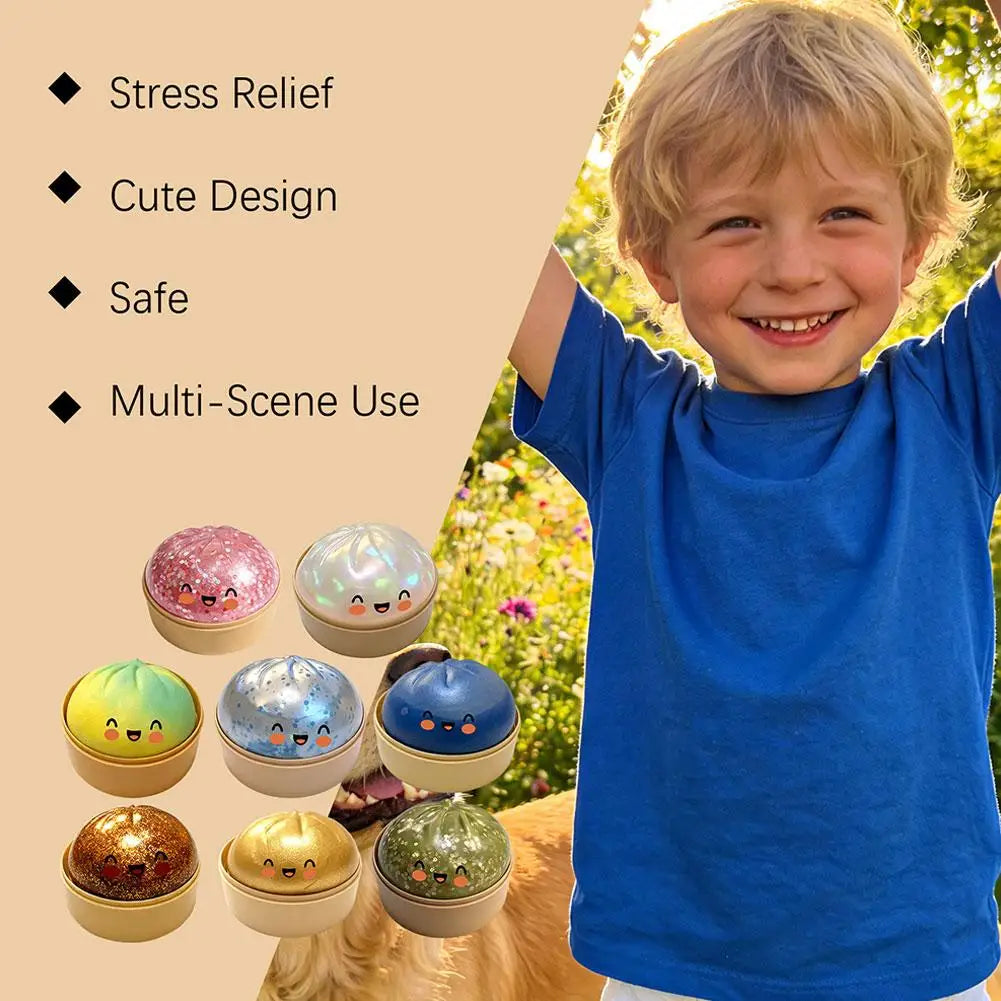 Glitter Dumpling Squeezable Toys Squishy Colorful Glitter Anti Stress Relieve Stress For Children Adults Stress-relieving Toy