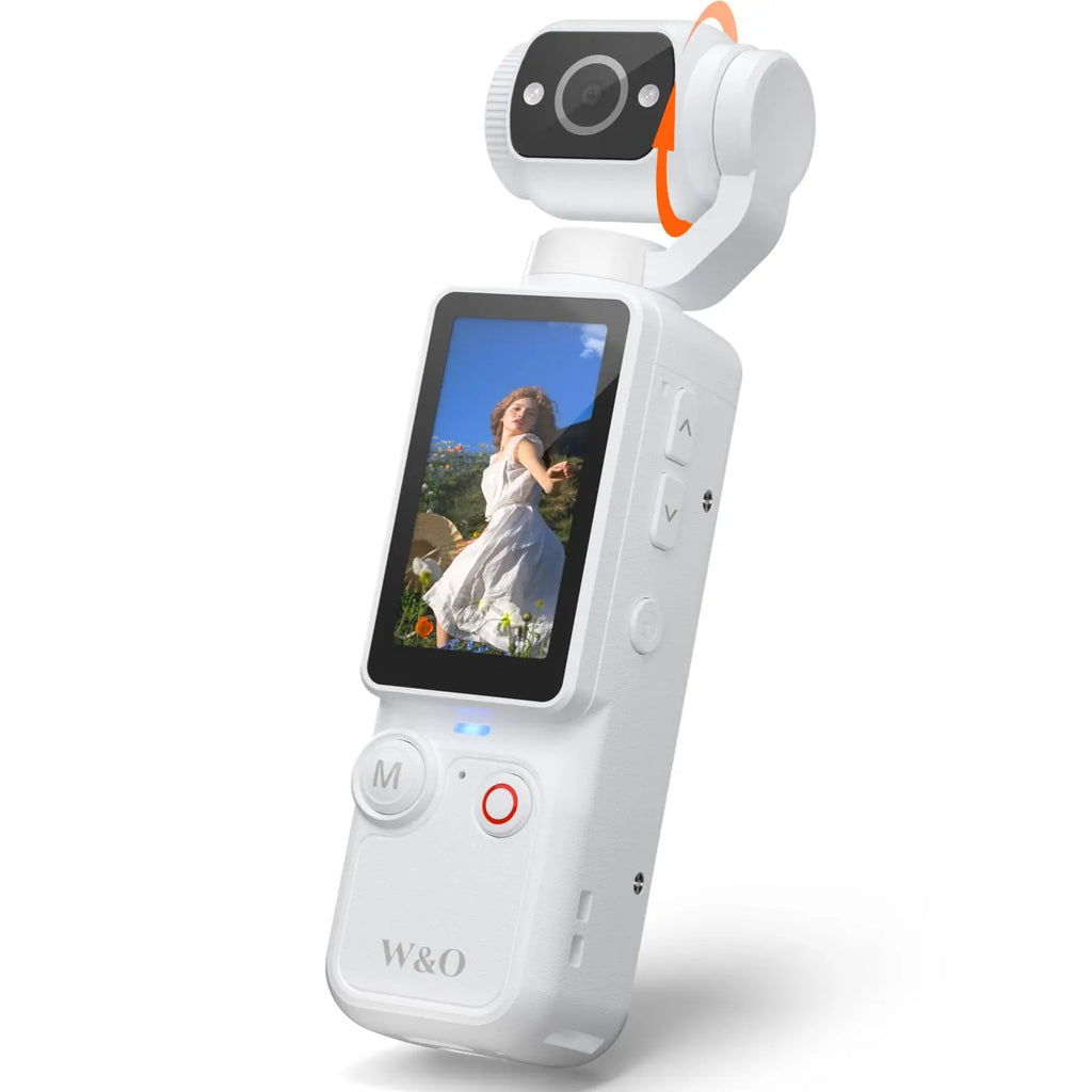 4K HD Video Recording Camera with 1.9" CMOS, USB Rechargeable, 180° Rotating Action Camcorder for Vlogging, Live Streaming