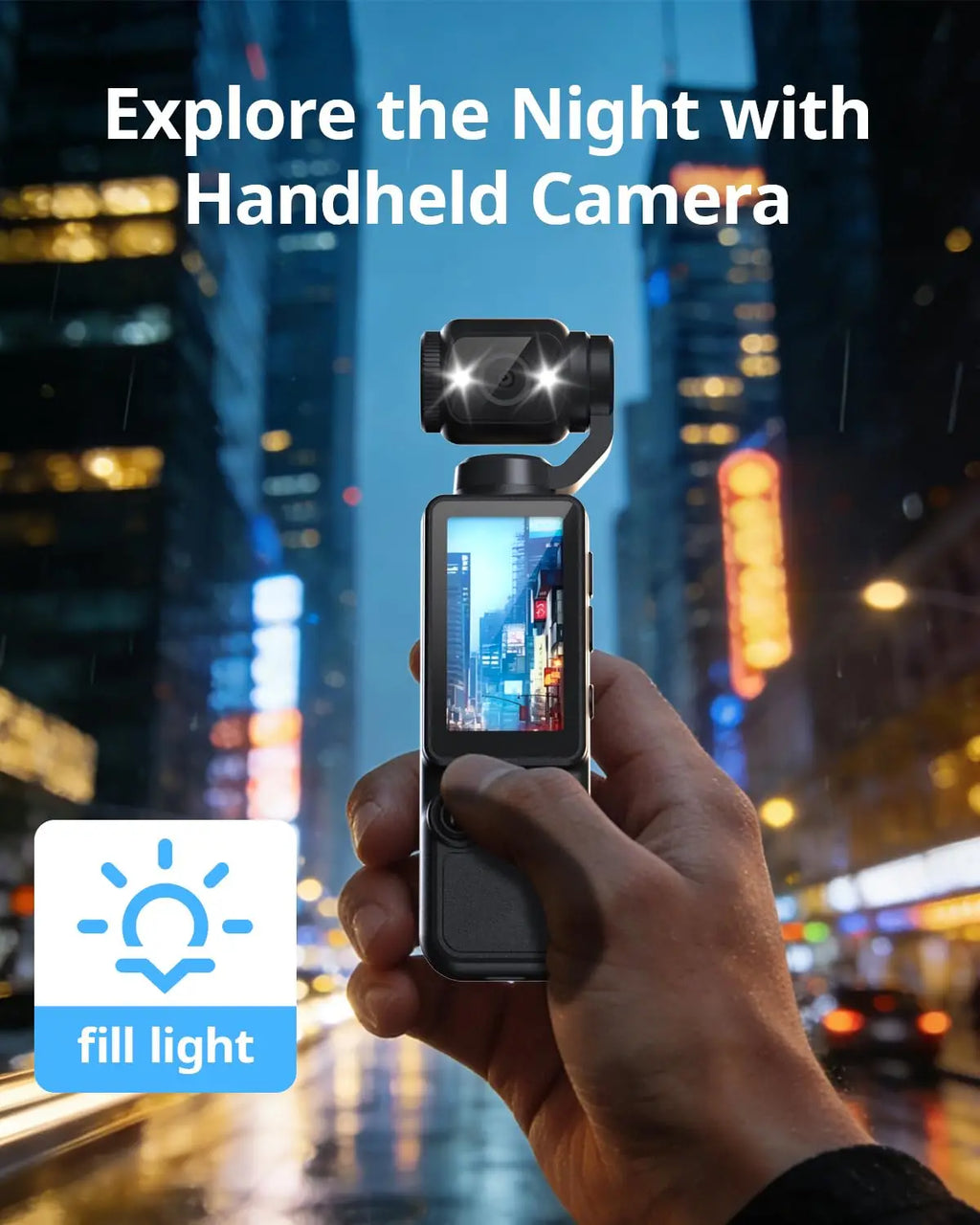 4K HD Video Recording Camera with 1.9" CMOS, USB Rechargeable, 180° Rotating Action Camcorder for Vlogging, Live Streaming