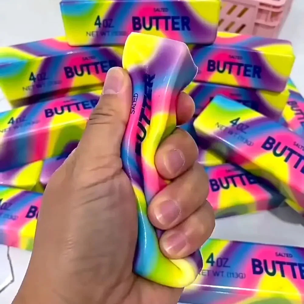 Colorful Squishy Butter Stick Soft Slow Rebound Squeeze Toy Decompression Anxiety Relief Fidget Toy for Adults Kids