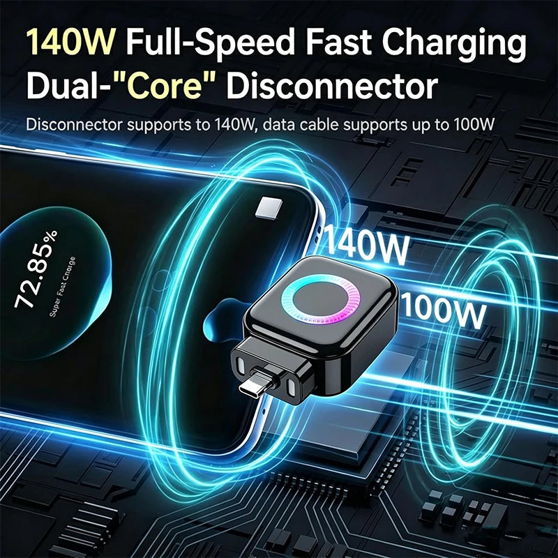 KEBIDUMEI 140W Fast Charging Data Cable Automatic Power-Off Anti-Overcharge Protection for Safe Charging Full-Capacity Separator
