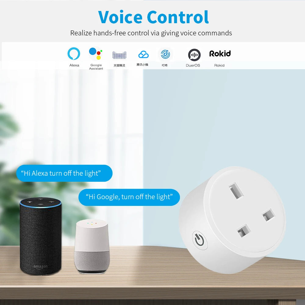 WiFi UK Smart Plug 3pin Works With  Tuya Smart App