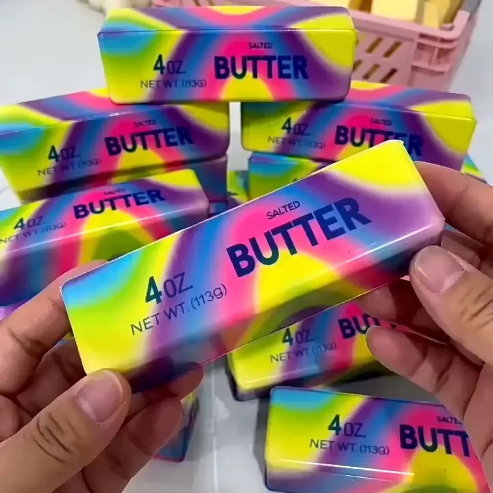 Colorful Squishy Butter Stick Soft Slow Rebound Squeeze Toy Decompression Anxiety Relief Fidget Toy for Adults Kids
