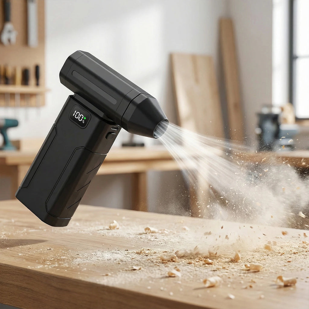 Mini Turbo Fan 5-Speed Handheld Screen Display Rechargeable Portable Dust Blower Electric Dryer for Home Computer Car