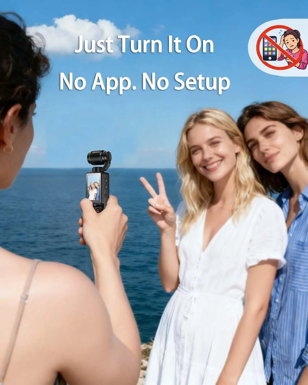 4K HD Video Recording Camera with 1.9" CMOS, USB Rechargeable, 180° Rotating Action Camcorder for Vlogging, Live Streaming