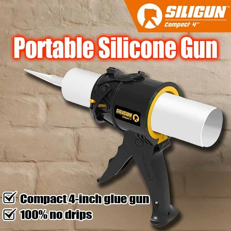 German Siligun compact glass glue gun - a short, self-sealing, high-thrust, drip-proof caulking tool