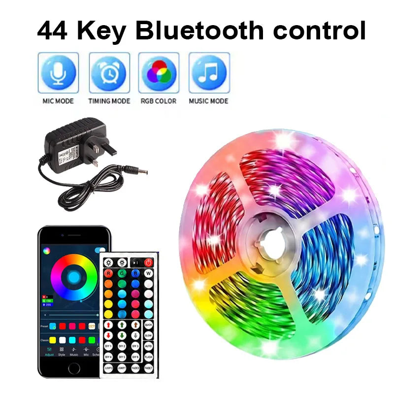 5M/10M/15M 3535 RGB Led Lights for Bedroom, Music Sync Color Changing RGB Led Strip Lights with Remote, Bluetooth App Control,  LED Rope Lights Strip, for Living Room TV Back light Room Home Balcony Roof Party Decor