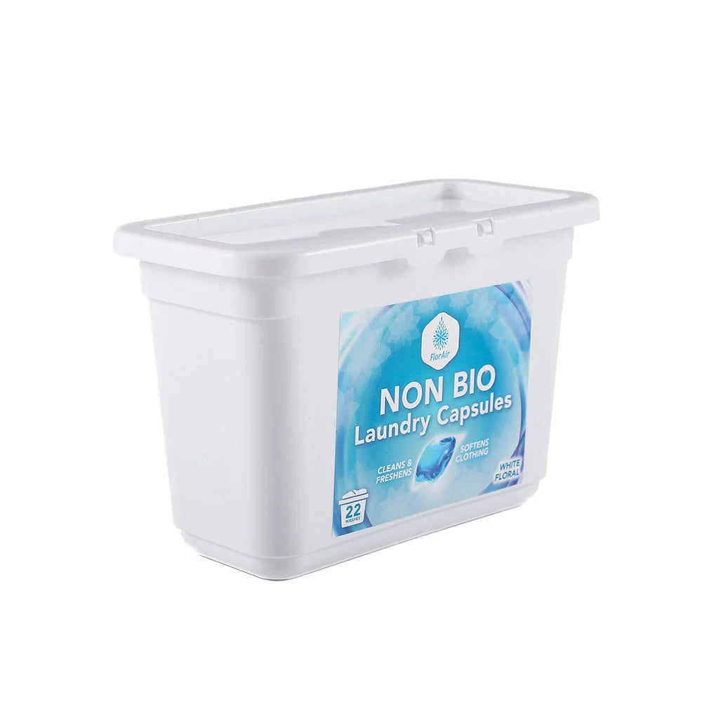 Non-Bio Laundry Capsules White Floral 264 Pack, 22Wash × 12Boxes, Gentle Washing Pods for Fresh and Clean Clothes