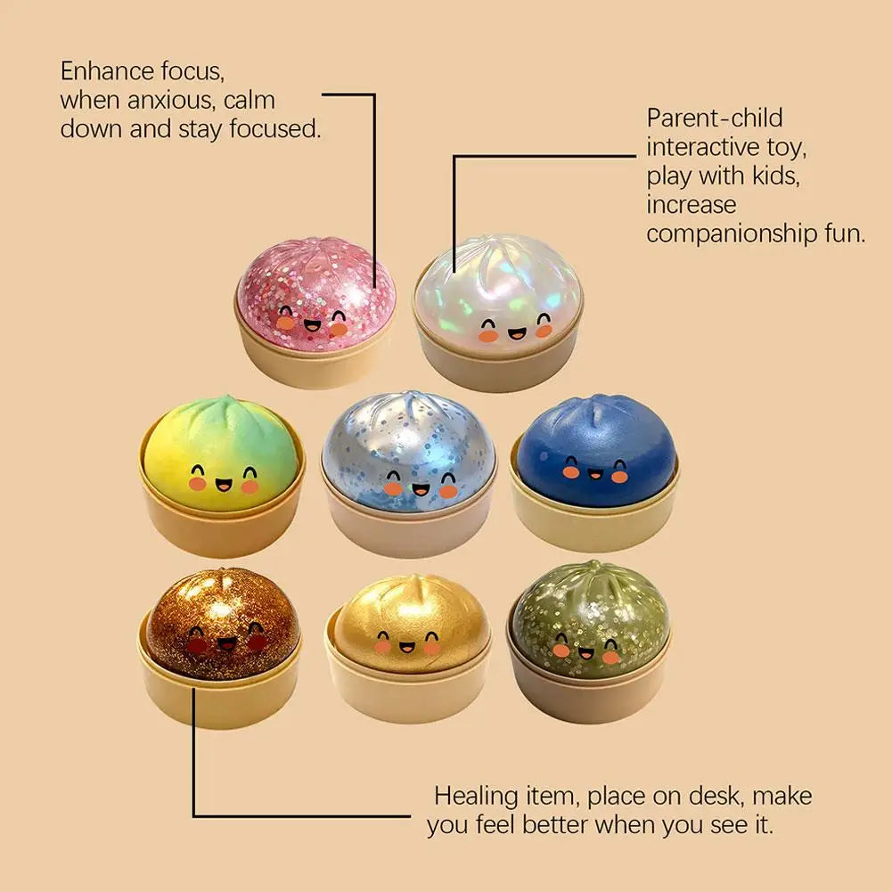 Glitter Dumpling Squeezable Toys Squishy Colorful Glitter Anti Stress Relieve Stress For Children Adults Stress-relieving Toy