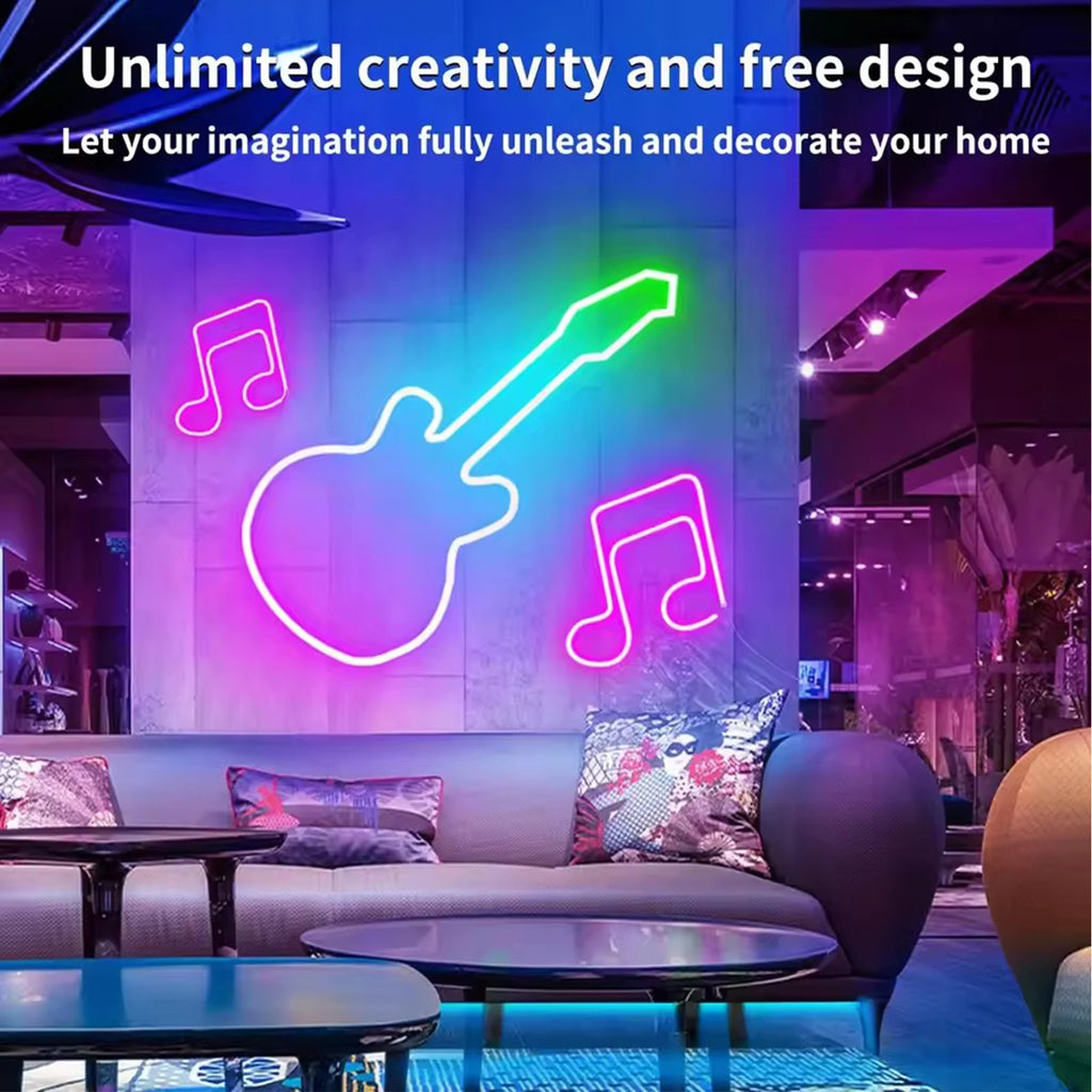 5m Neon LED Strip DIY RGB Rope Light APP Remote Silicone Neon Tape Light Decor