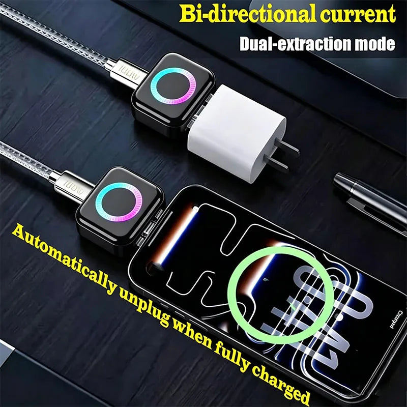 KEBIDUMEI 140W Fast Charging Data Cable Automatic Power-Off Anti-Overcharge Protection for Safe Charging Full-Capacity Separator