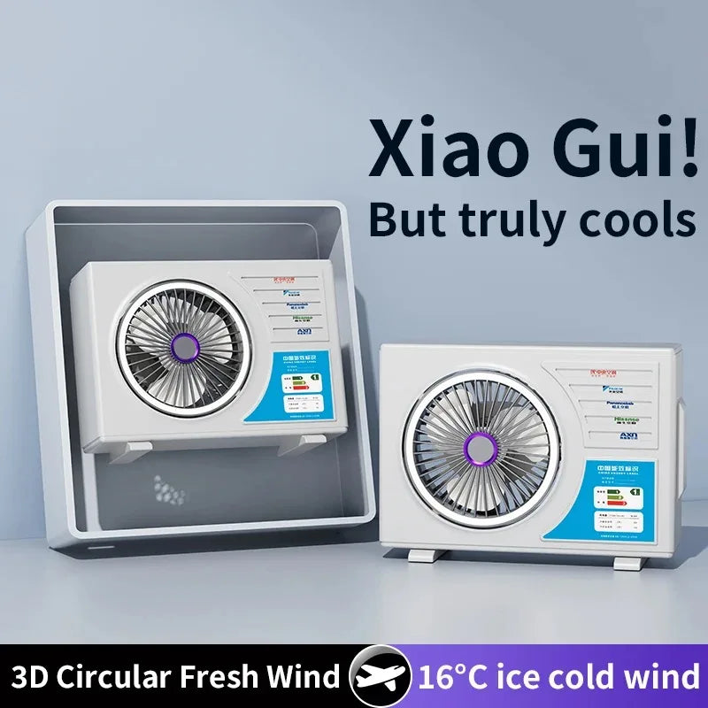 mini air conditioner Folding Electric Fan Student Desktop Folding Light Cooling Fan Outdoor Camping Wall Hanging USB Charging Portable Ceiling Fan