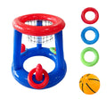 1pc Blue Inflatable Basketball Rack With Rings Toss Game Prop Swimming Pool Party Water Basketball Frames