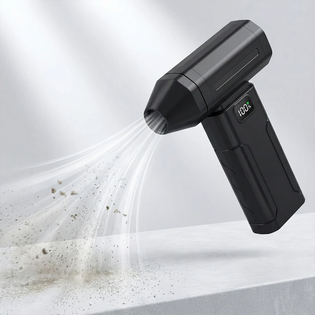 Mini Turbo Fan 5-Speed Handheld Screen Display Rechargeable Portable Dust Blower Electric Dryer for Home Computer Car