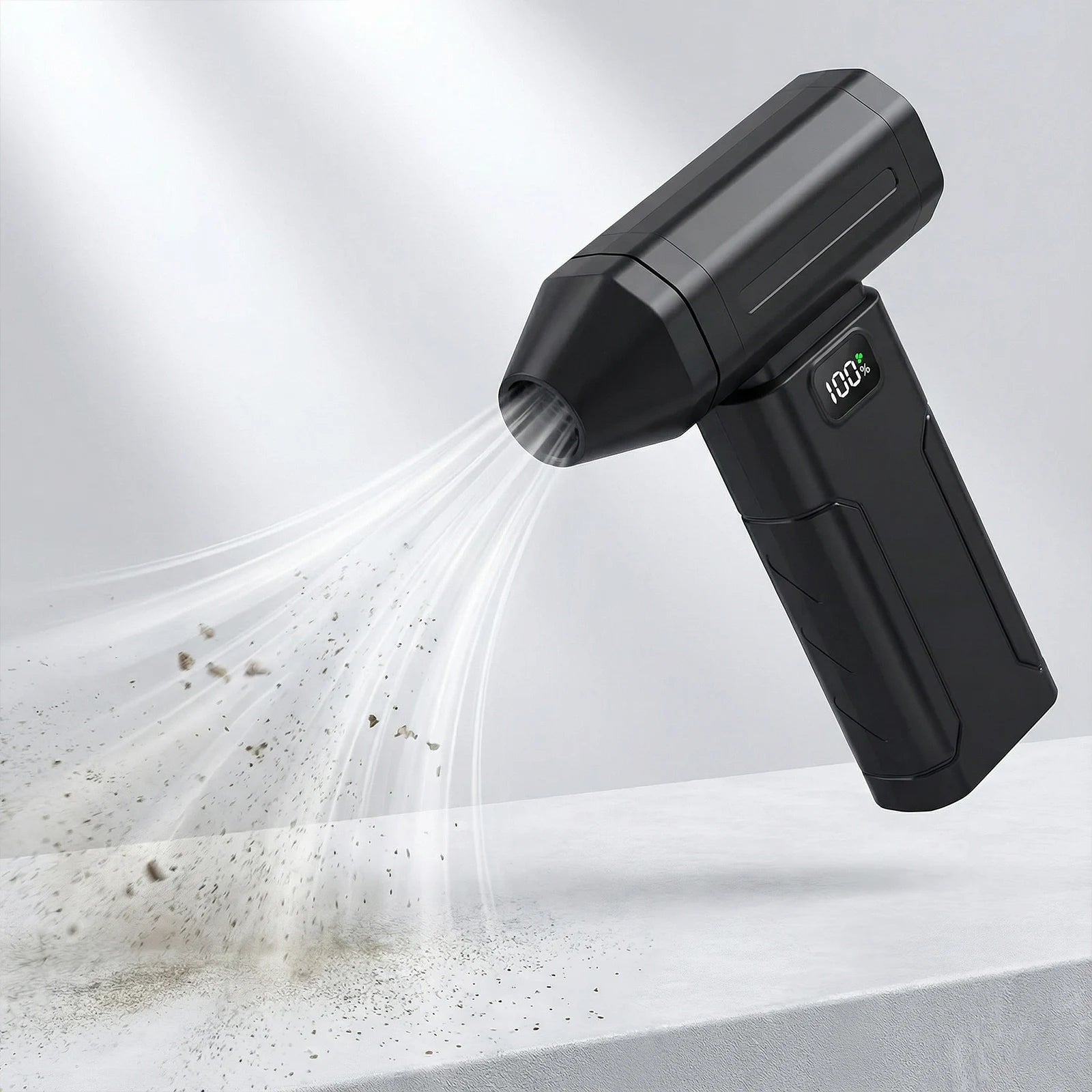 Mini Turbo Fan 5-Speed Handheld Screen Display Rechargeable Portable Dust Blower Electric Dryer for Home Computer Car