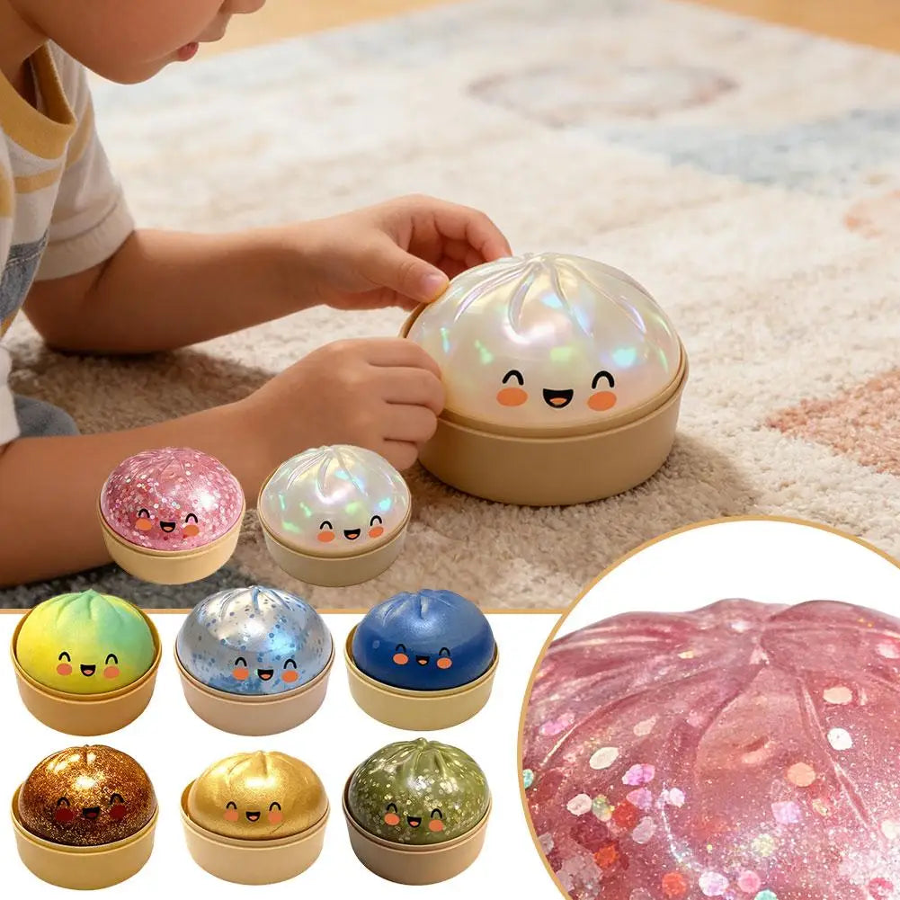 Glitter Dumpling Squeezable Toys Squishy Colorful Glitter Anti Stress Relieve Stress For Children Adults Stress-relieving Toy