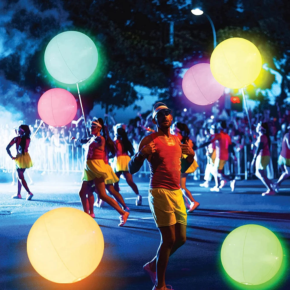 Inflatable Pool Beach Ball 16 Colors LED Glowing Inflatable Beach Balloon 60/90cm Summer Water Game Sports Party Play Ball Light