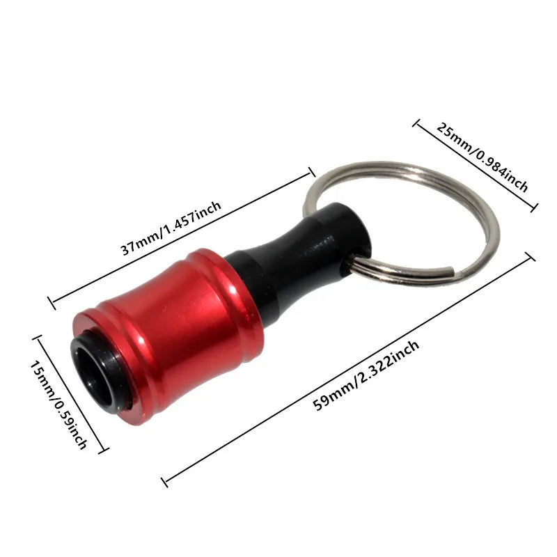 6pcs/Set 1/4" Hexagonal Shank Screwdriver Head Holder Extension Rod Key Chain Adapter Drill Bit Quick Replacement Portable Hand-