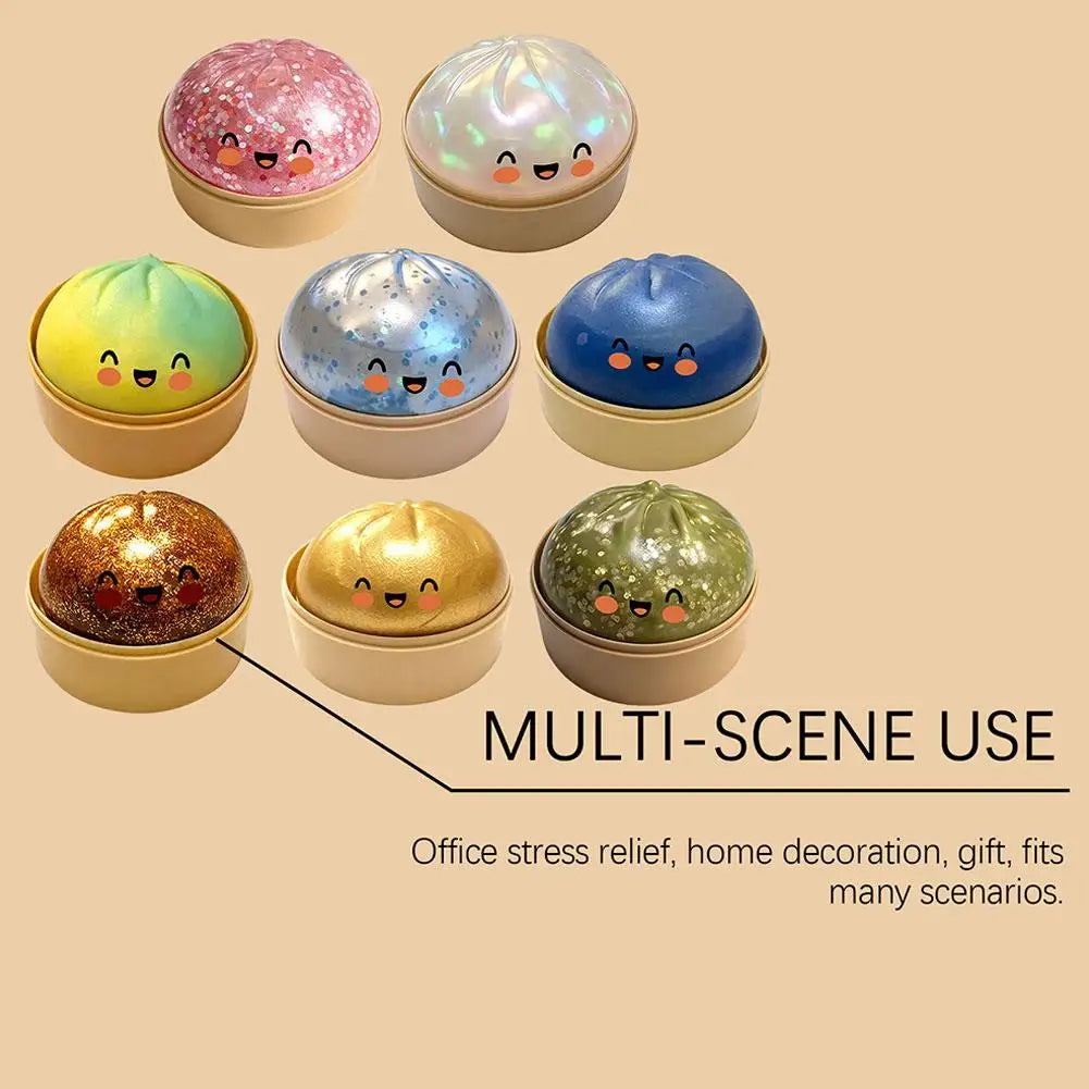 Glitter Dumpling Squeezable Toys Squishy Colorful Glitter Anti Stress Relieve Stress For Children Adults Stress-relieving Toy