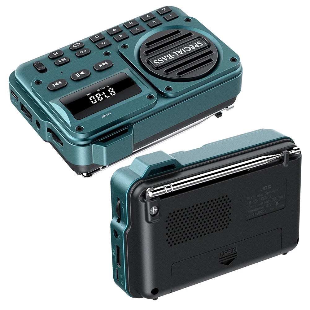 Portable Digital FM Radio with LED Display Digital Radio Recorder BT 5.4 Radio Speaker Gifts for Seniors Elderly