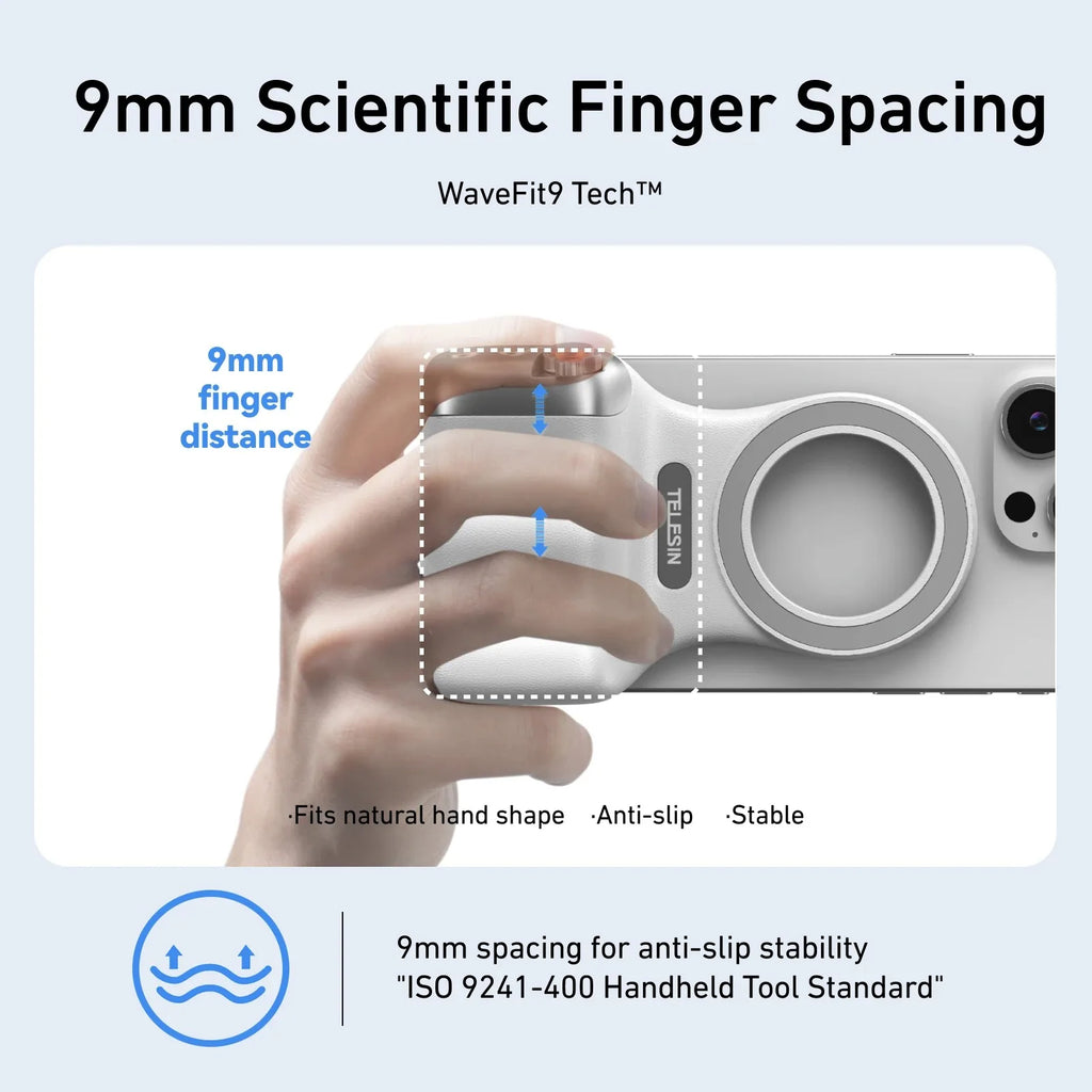 TELESIN Magnetic Phone Camera Shoot Hand Grip Holder Shooting Aid Remote Control Handle for iPhone 17 16 15 14 13 HUAWEI VIVO MI